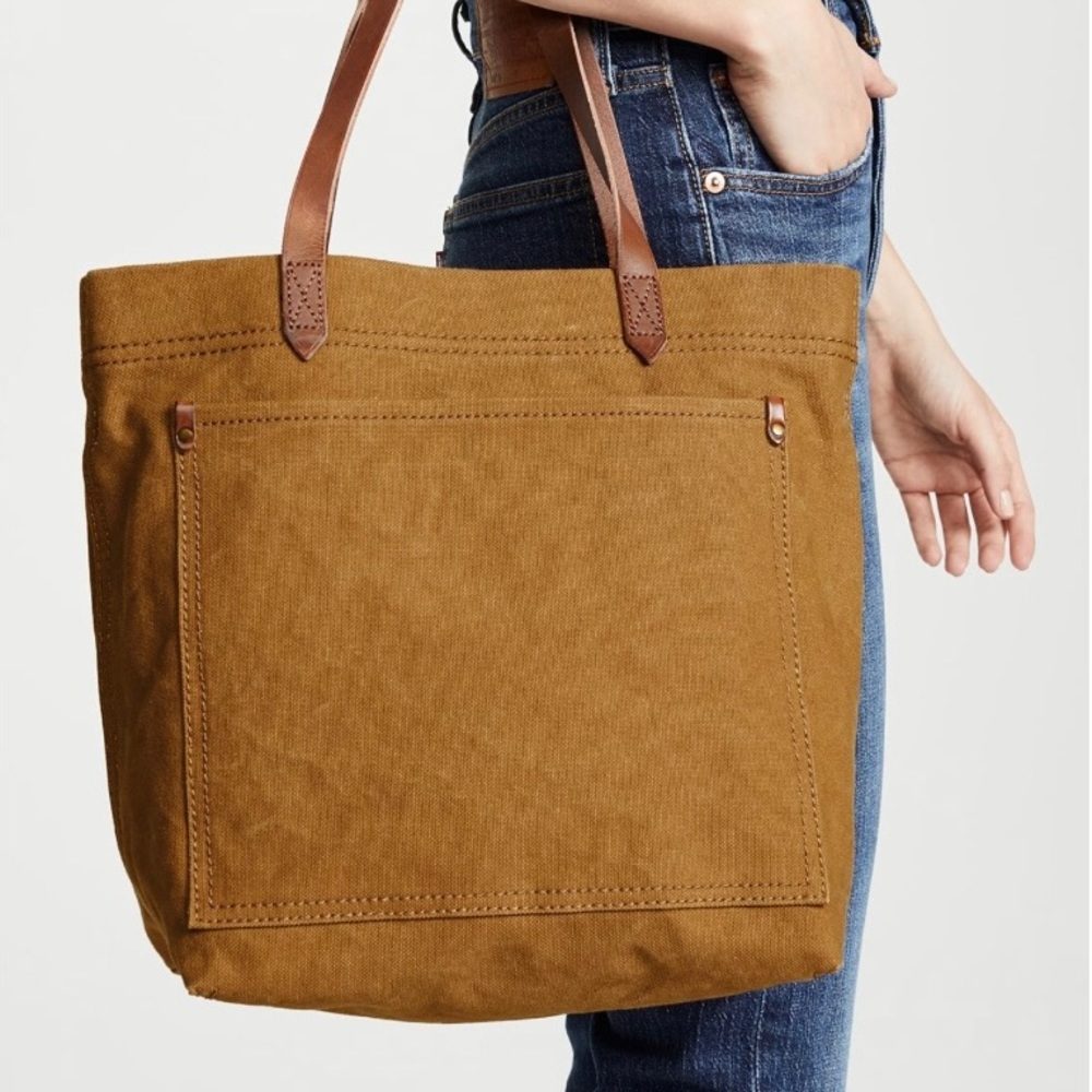 NWT Madewell The Canvas Medium Transport Tote in Acorn
